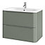 GoodHome Nevado Standard Matt Green Wall-mounted Bathroom Vanity unit (H) 600mm (W) 800mm