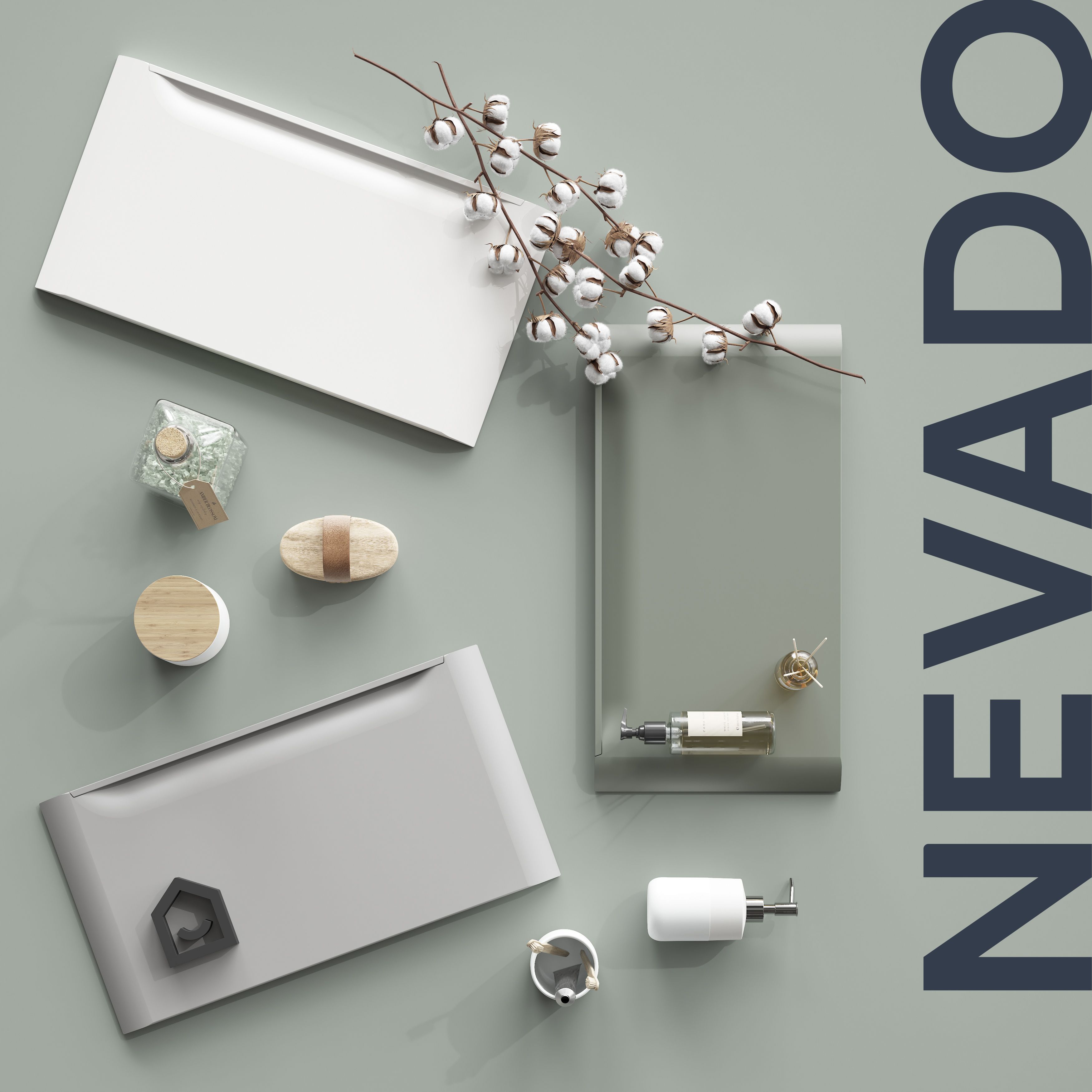 GoodHome Nevado Standard Matt Green Wallmounted Bathroom Vanity unit