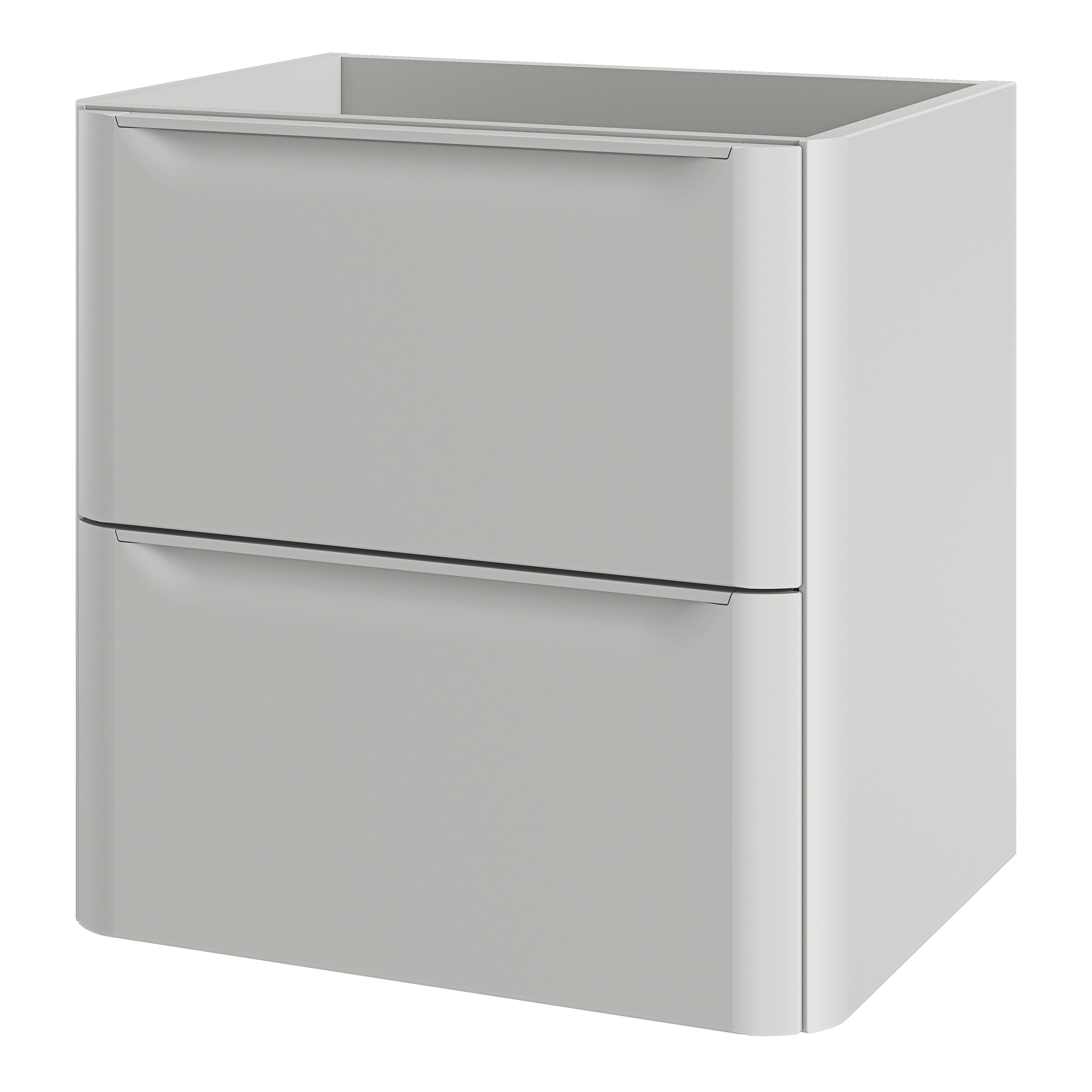 GoodHome Nevado Standard Matt Grey Wall-mounted Bathroom Vanity unit (H) 600mm (W) 600mm