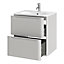 GoodHome Nevado Standard Matt Grey Wall-mounted Bathroom Vanity unit (H) 600mm (W) 600mm