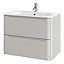 GoodHome Nevado Standard Matt Grey Wall-mounted Bathroom Vanity unit (H) 600mm (W) 800mm
