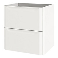 GoodHome Nevado Standard Matt White Wall-mounted Bathroom Vanity unit (H) 600mm (W) 600mm