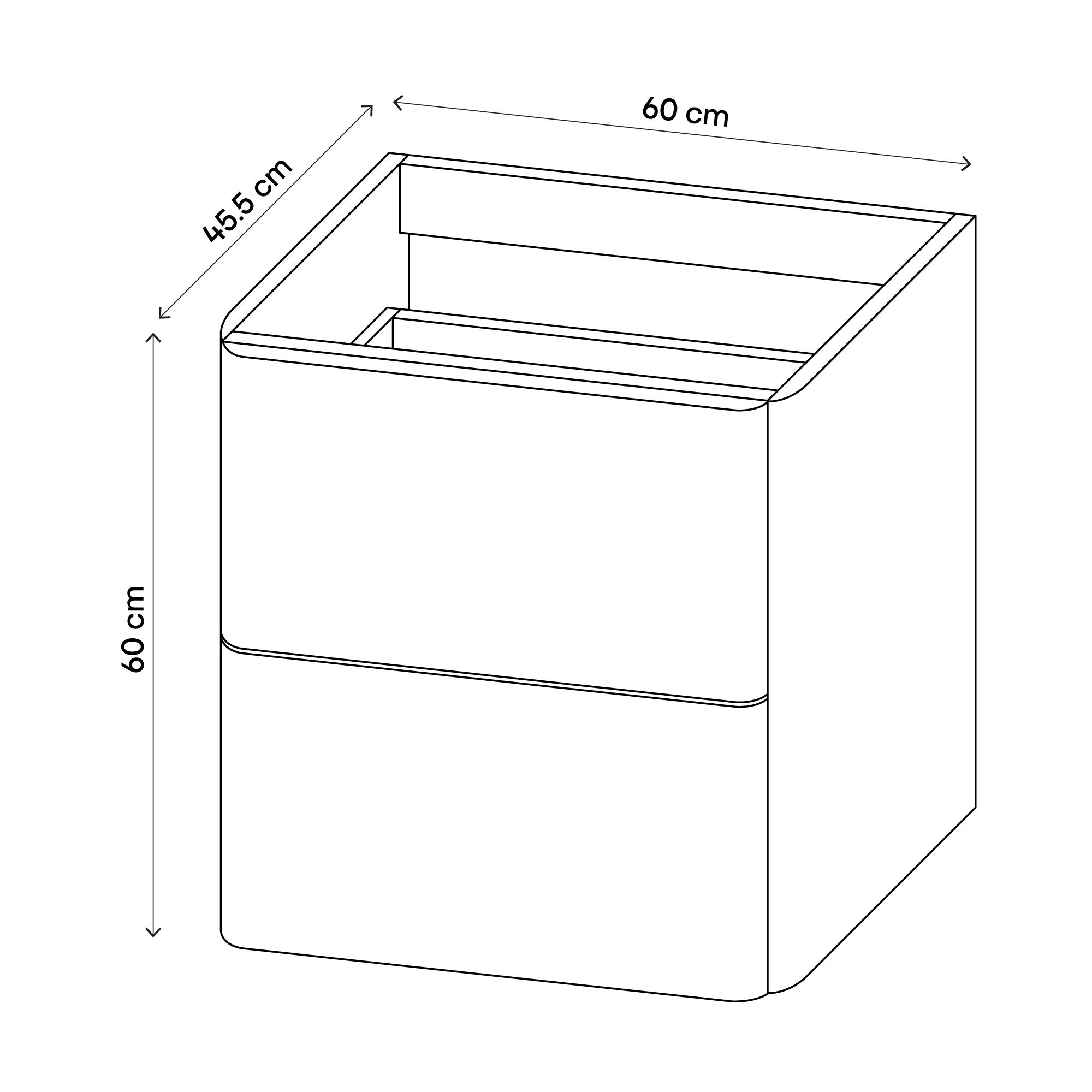 GoodHome Nevado Standard Matt White Wall-mounted Bathroom Vanity unit (H) 600mm (W) 600mm