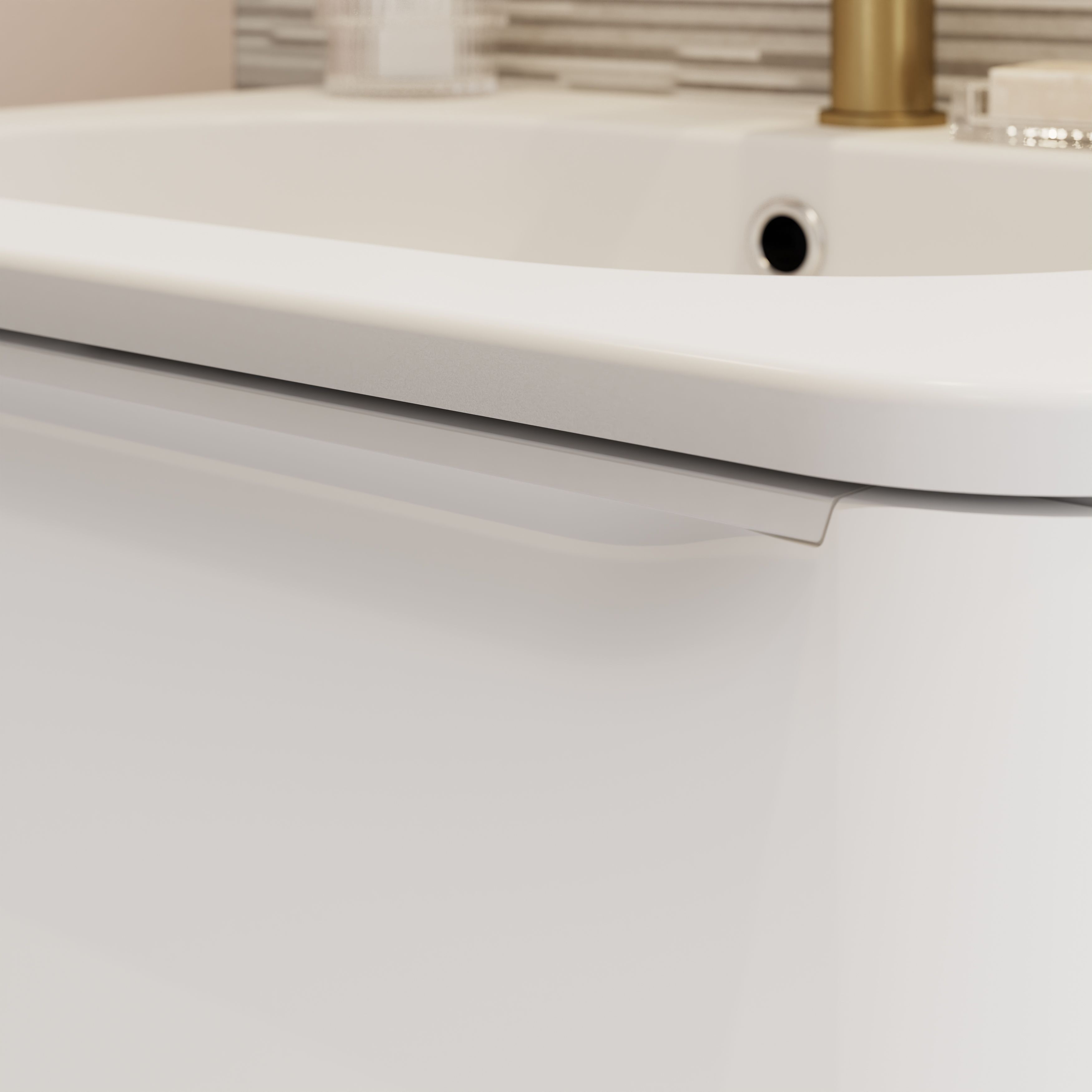 GoodHome Nevado Standard Matt White Wall-mounted Bathroom Vanity unit (H) 600mm (W) 600mm