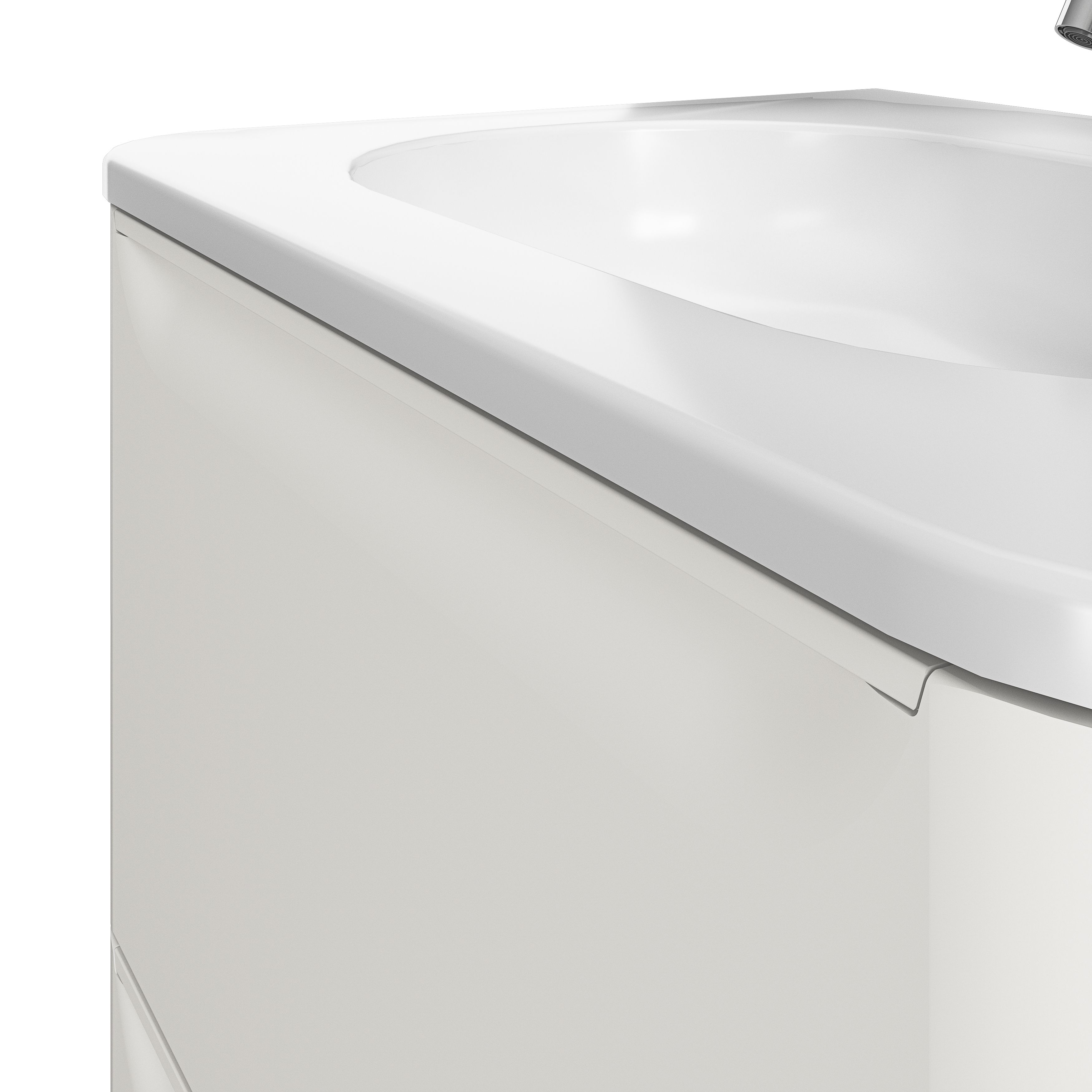 GoodHome Nevado Standard Matt White Wall-mounted Bathroom Vanity unit (H) 600mm (W) 600mm