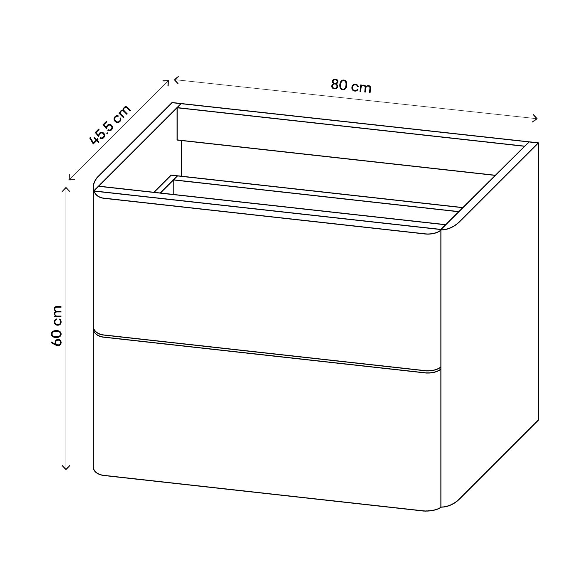 GoodHome Nevado Standard Matt White Wall-mounted Bathroom Vanity unit (H) 600mm (W) 800mm