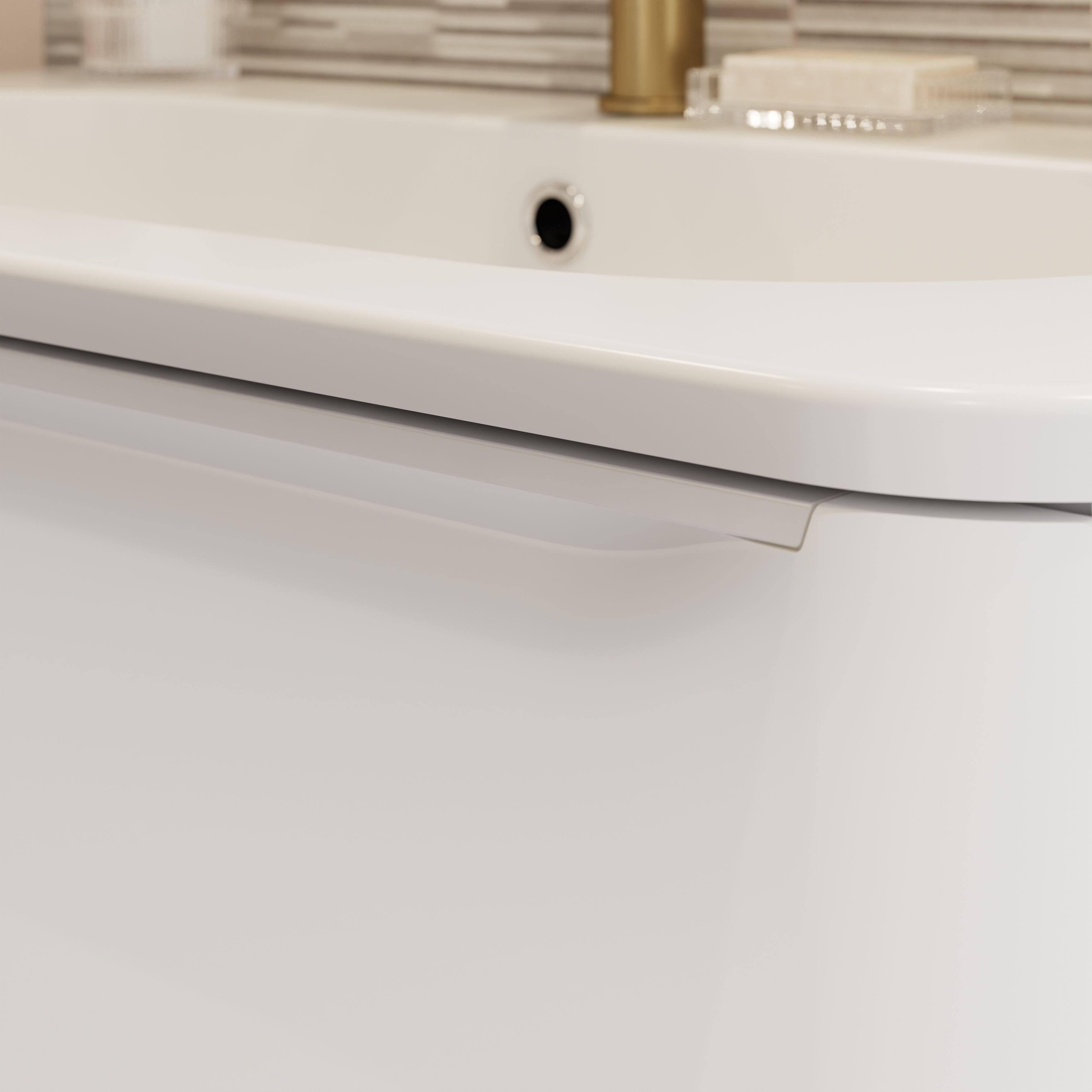 GoodHome Nevado Standard Matt White Wall-mounted Bathroom Vanity unit (H) 600mm (W) 800mm