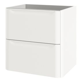 GoodHome Nevado Standard Matt White Wall-mounted Bathroom Vanity unit (H)60cm (W)60cm