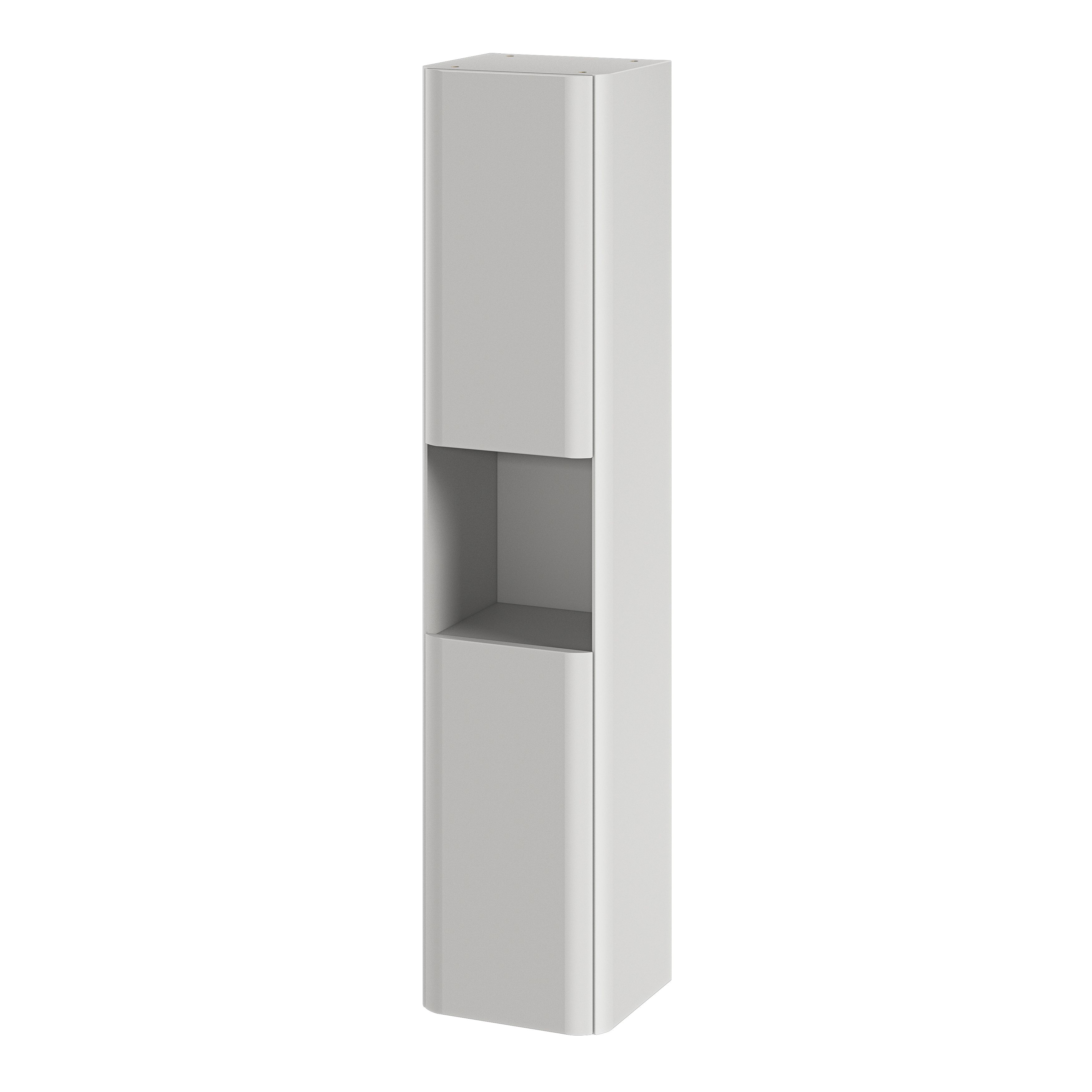 GoodHome Nevado Tall Matt Grey Double Bathroom Column cabinet (H)160cm ...