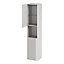 GoodHome Nevado Tall Matt Grey Double Bathroom Column cabinet (H)160cm (W)35cm