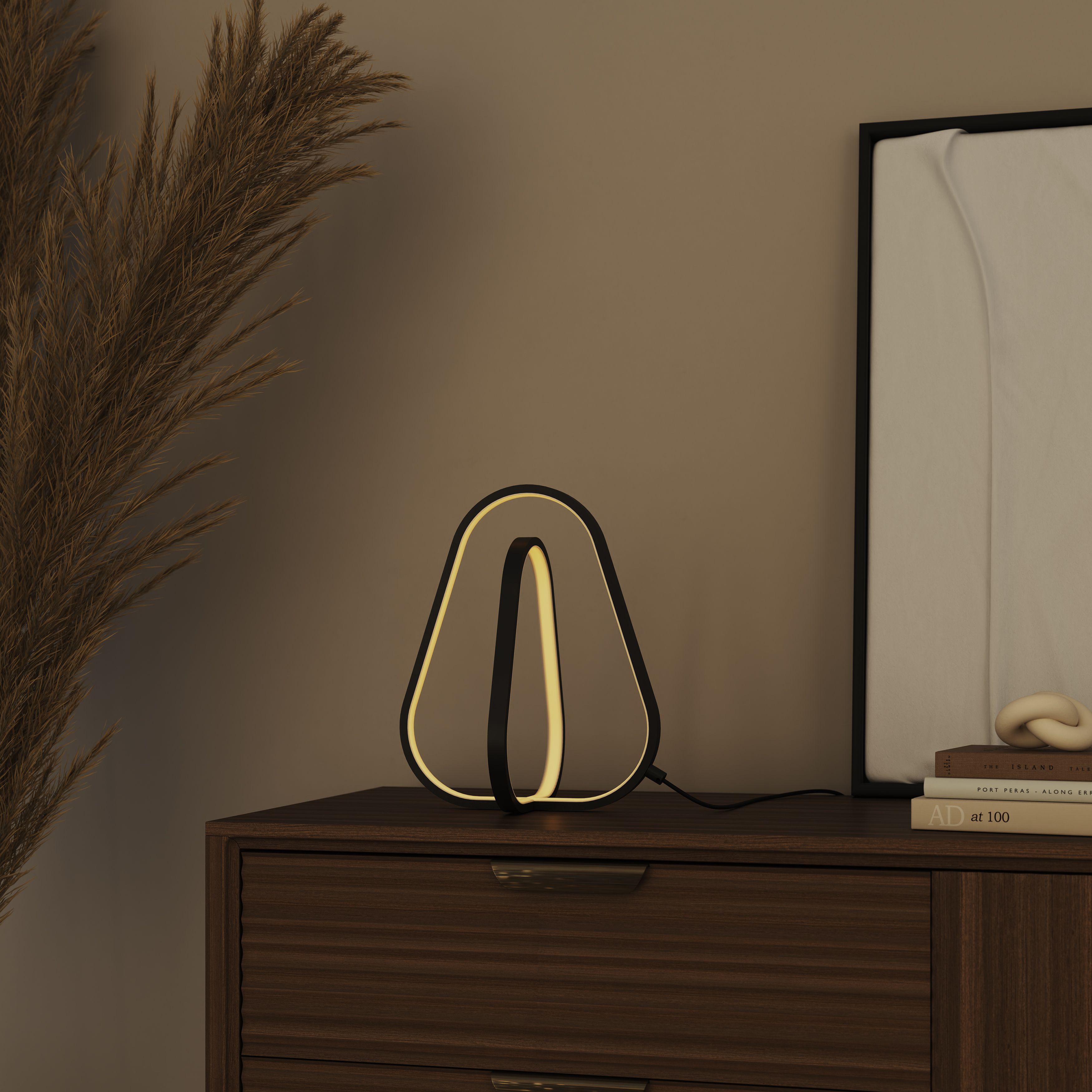 GoodHome Newent Pendant Matt Black Integrated LED Table lamp