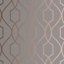 GoodHome Newland Grey Metallic effect Geometric Smooth Wallpaper