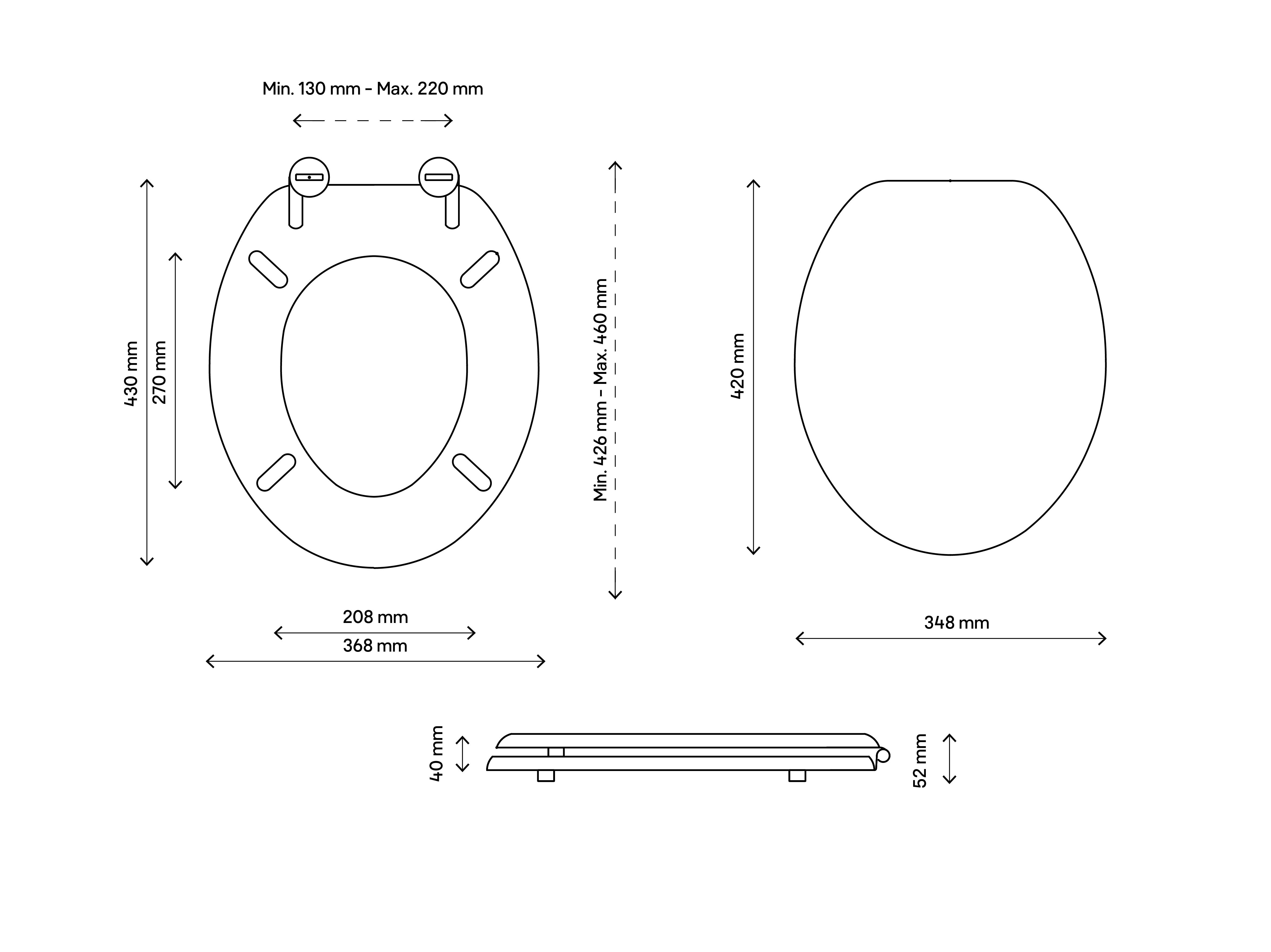 GoodHome Nicolina White Round Standard close Toilet seat