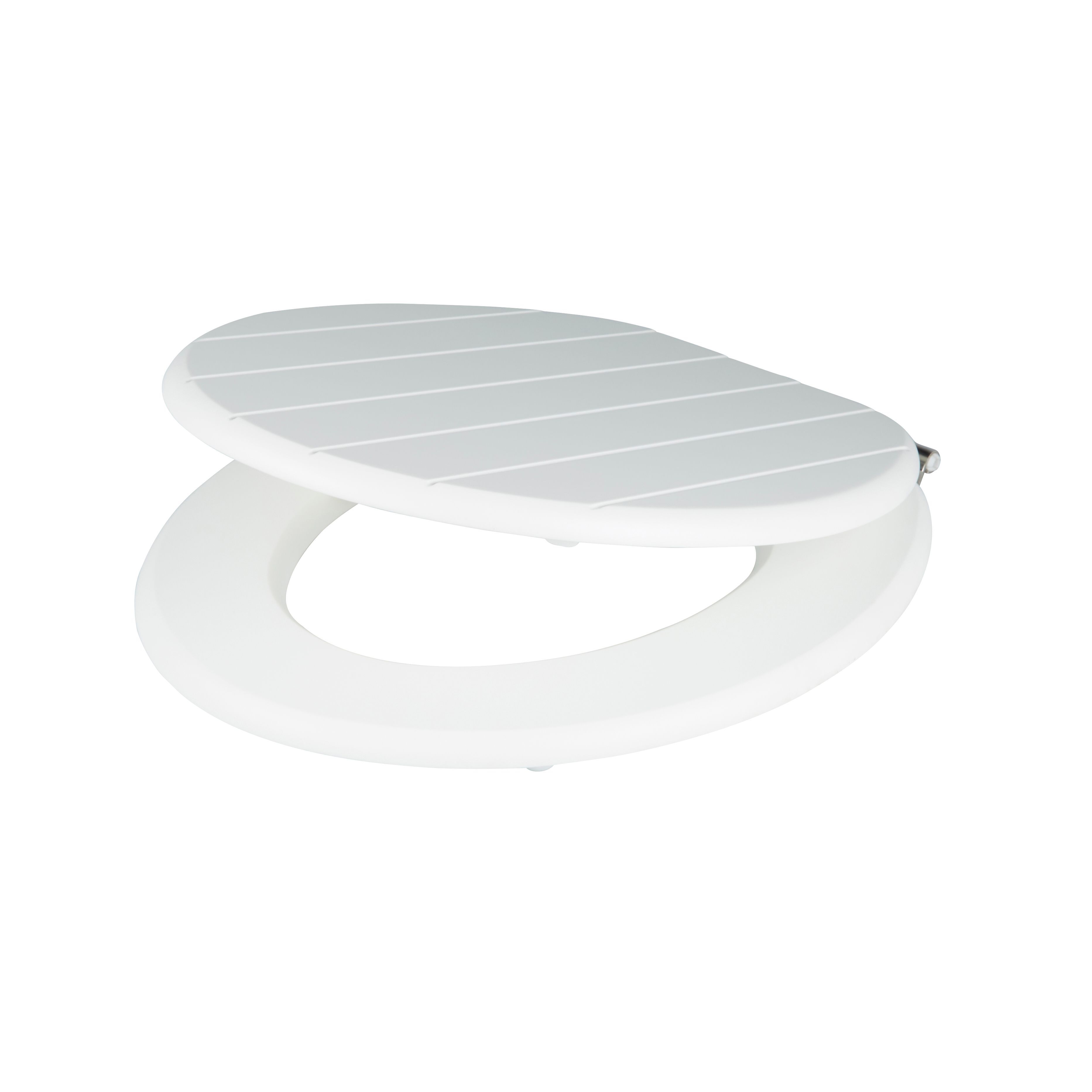 GoodHome Nicolina White Standard close Toilet seat DIY at B&Q
