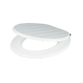 GoodHome Nicolina White Standard close Toilet seat