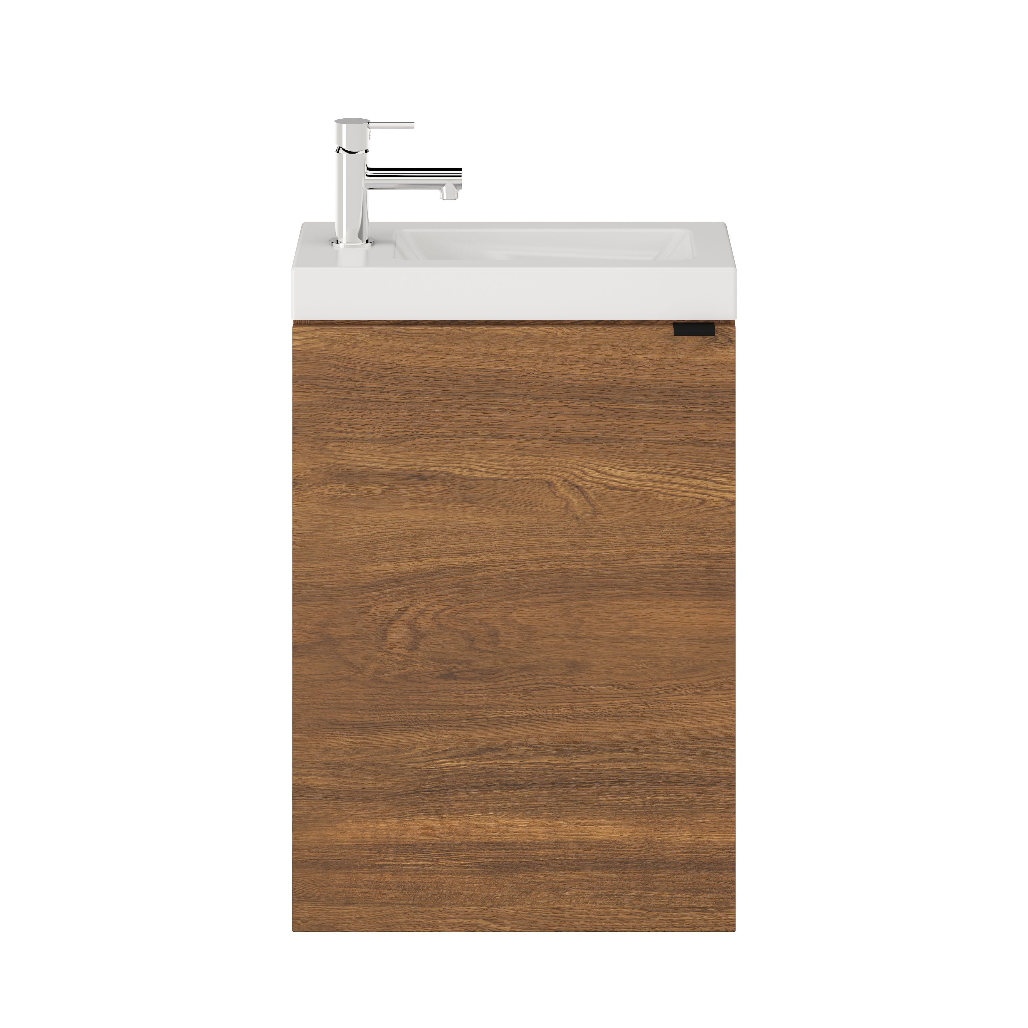 GoodHome Nira Gloss White Rectangular Cloakroom Basin (W)44.4cm