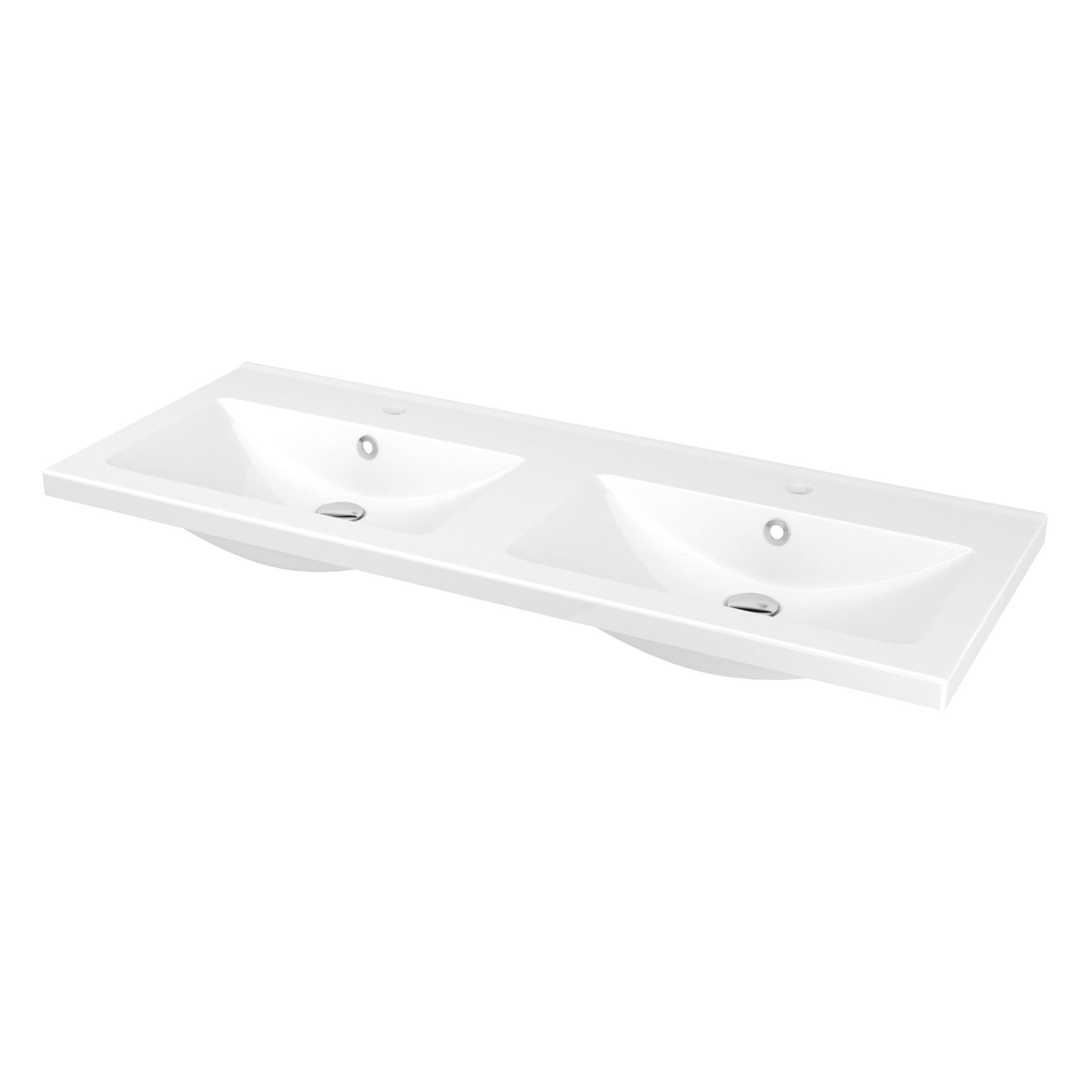 GoodHome Nira White Rectangular Vanity Basin (W)120cm