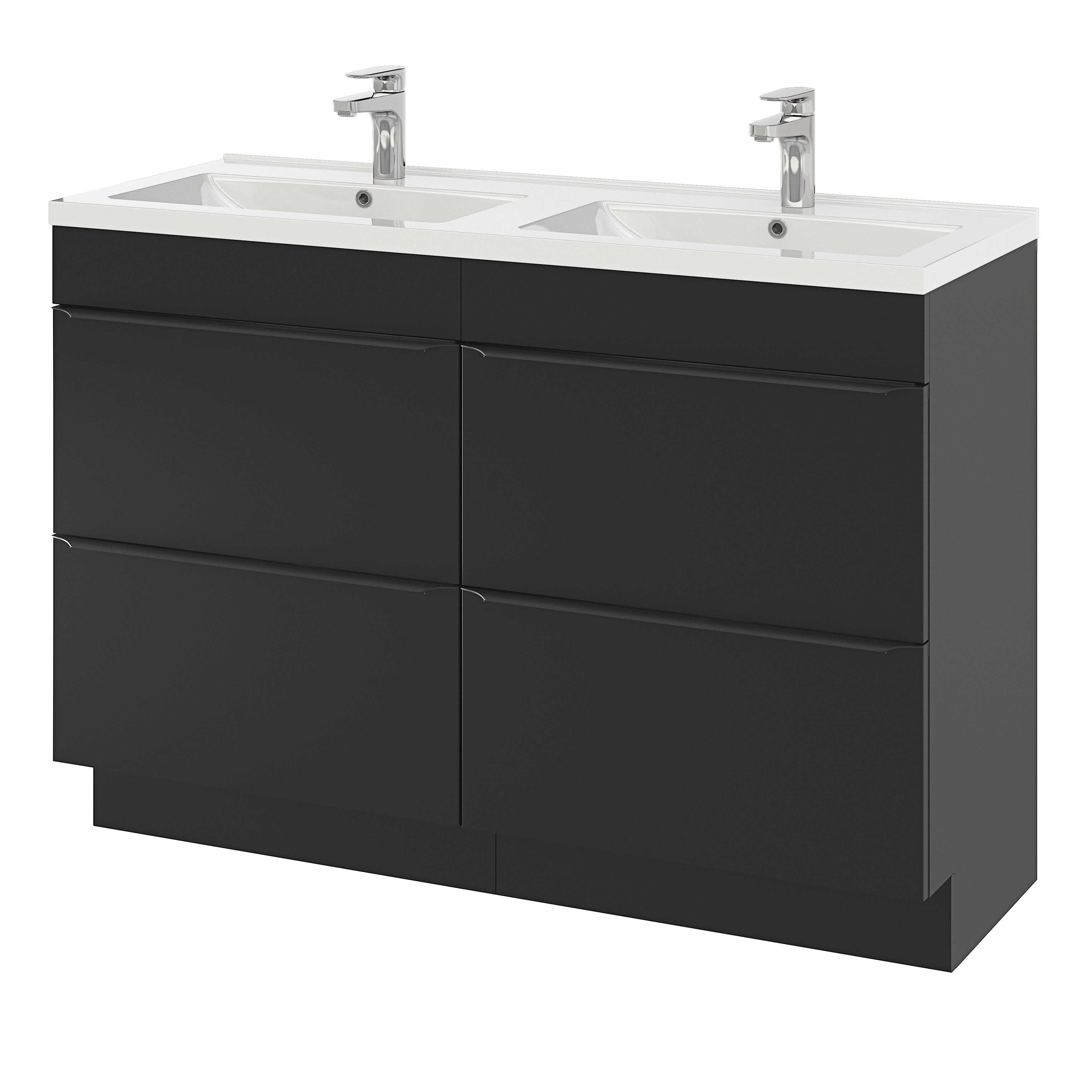 GoodHome Nira White Rectangular Vanity Basin (W)120cm
