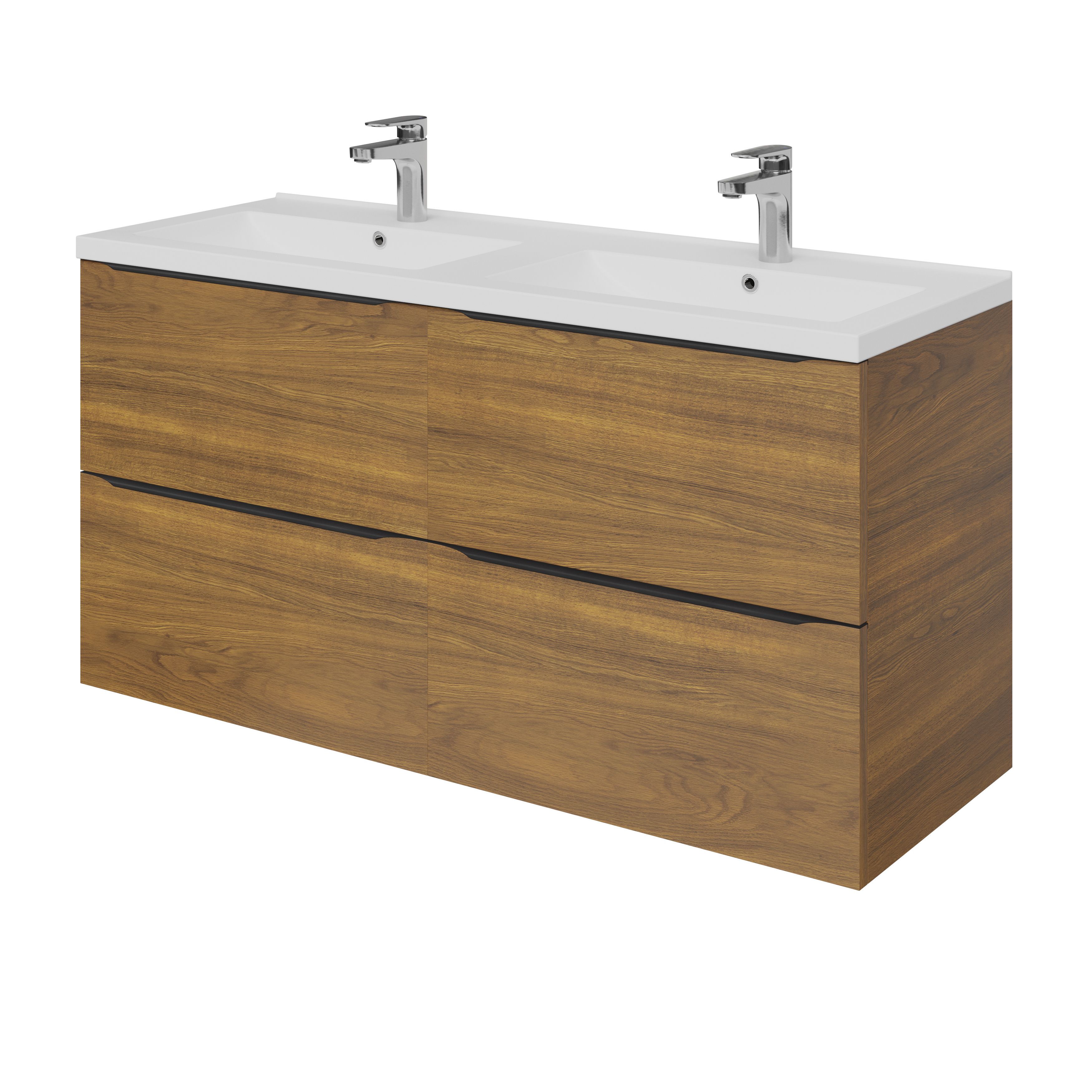 GoodHome Nira White Rectangular Vanity Basin (W)120cm
