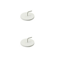 GoodHome Nisis White Metal Curtain pole bracket (Dia)9mm, Pack of 2