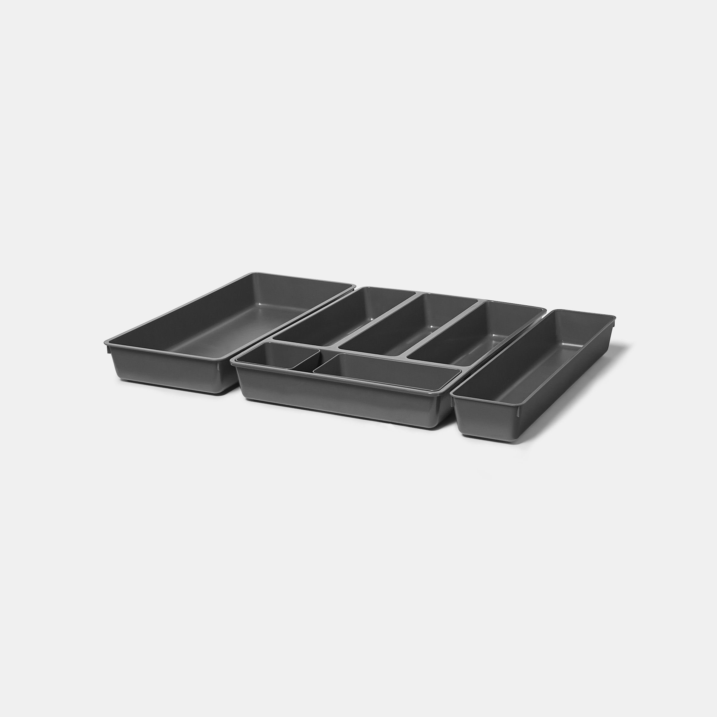 GoodHome Nitaki Anthracite ABS plastic Cutlery tray, (H)550mm (W)90mm