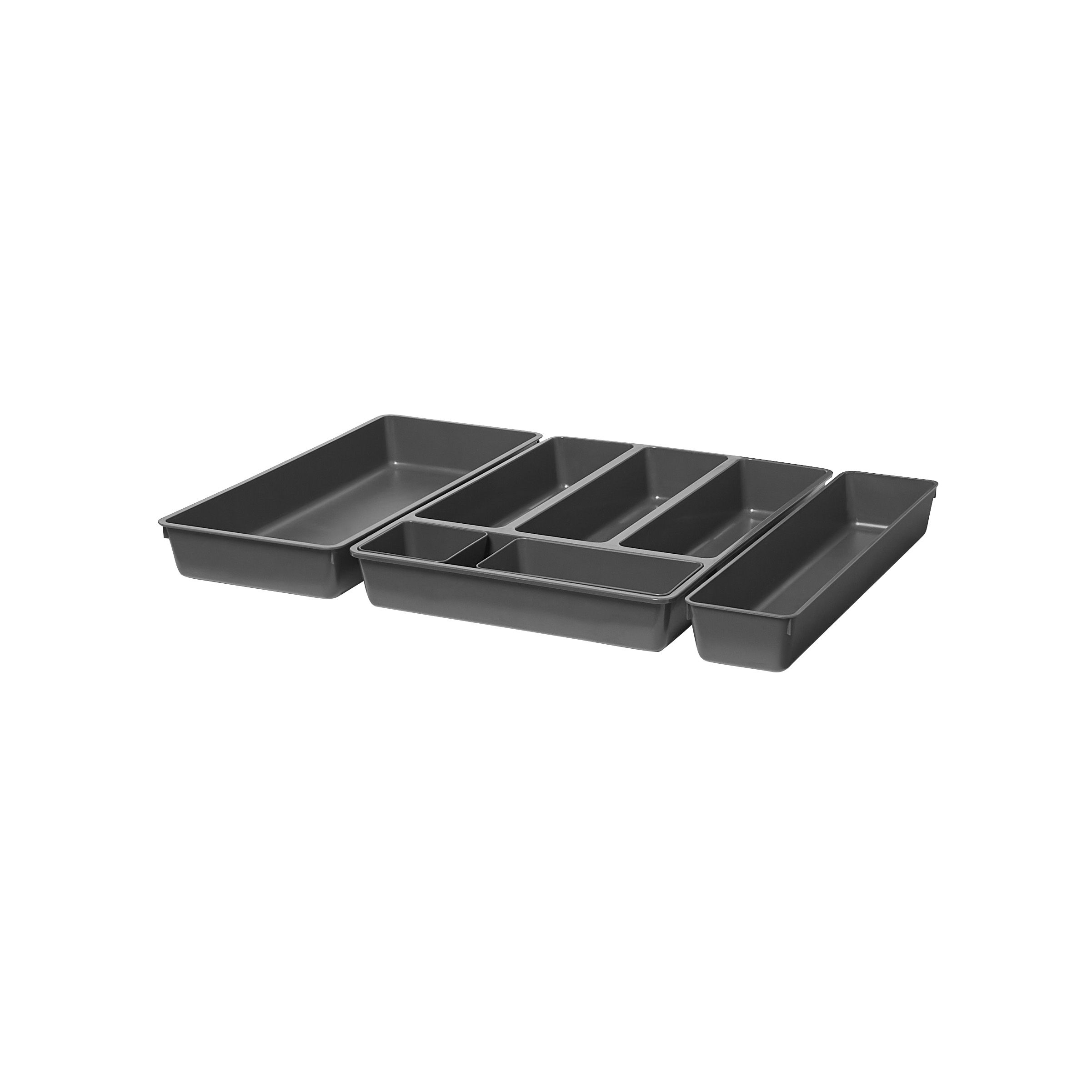 GoodHome Nitaki Anthracite ABS plastic Cutlery tray, (H)550mm (W)90mm
