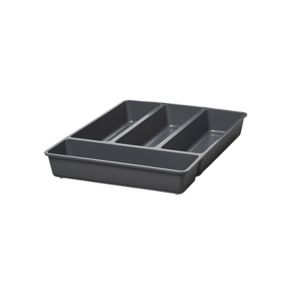GoodHome Nitaki Anthracite ABS plastic Cutlery tray, (H)600mm (W)314mm