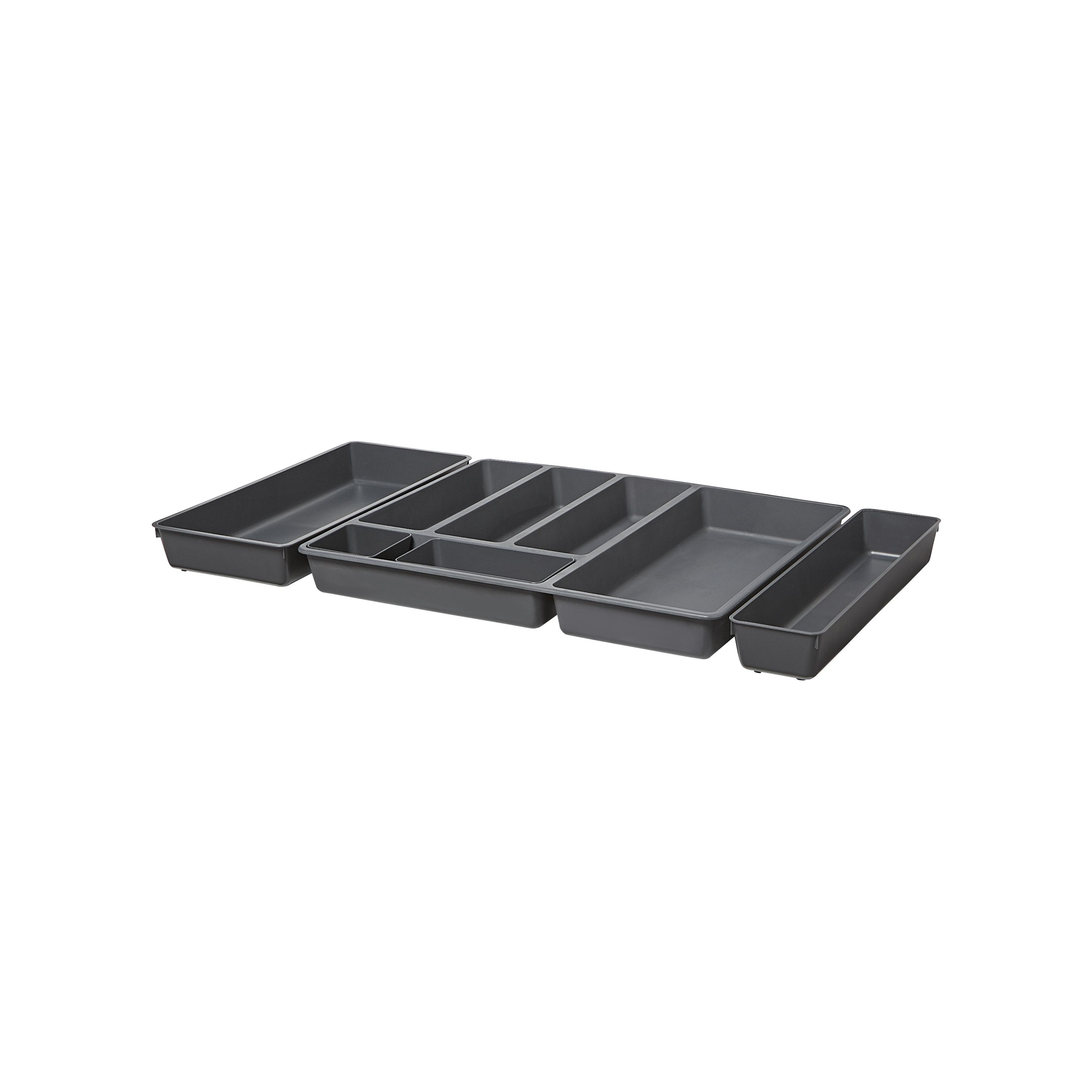 GoodHome Nitaki Anthracite ABS plastic Cutlery tray, (H)60mm (W)314mm
