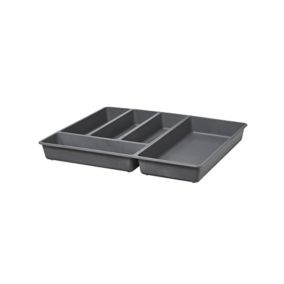GoodHome Nitaki Anthracite ABS plastic Cutlery tray, (H)60mm (W)514mm