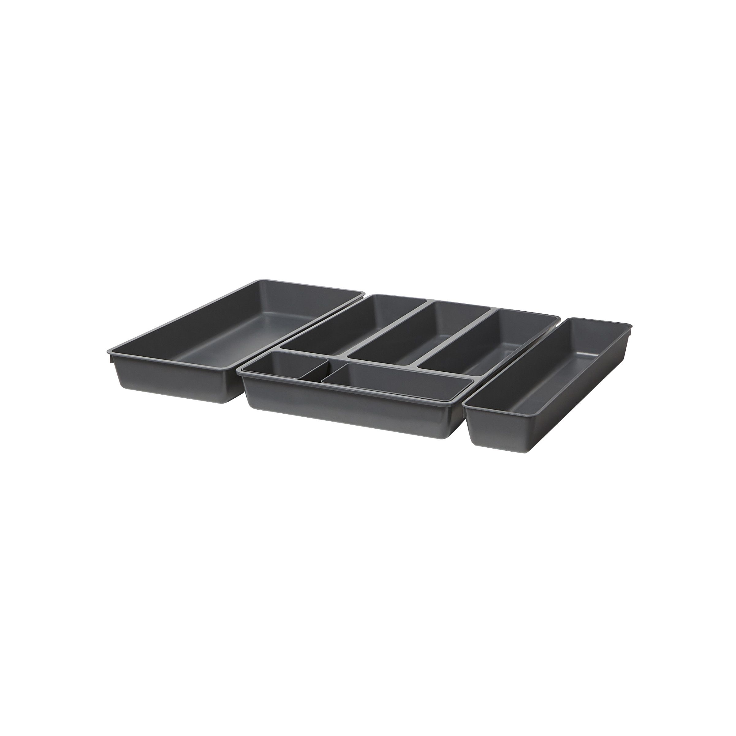 GoodHome Nitaki Anthracite ABS plastic Cutlery tray, (H)60mm (W)514mm