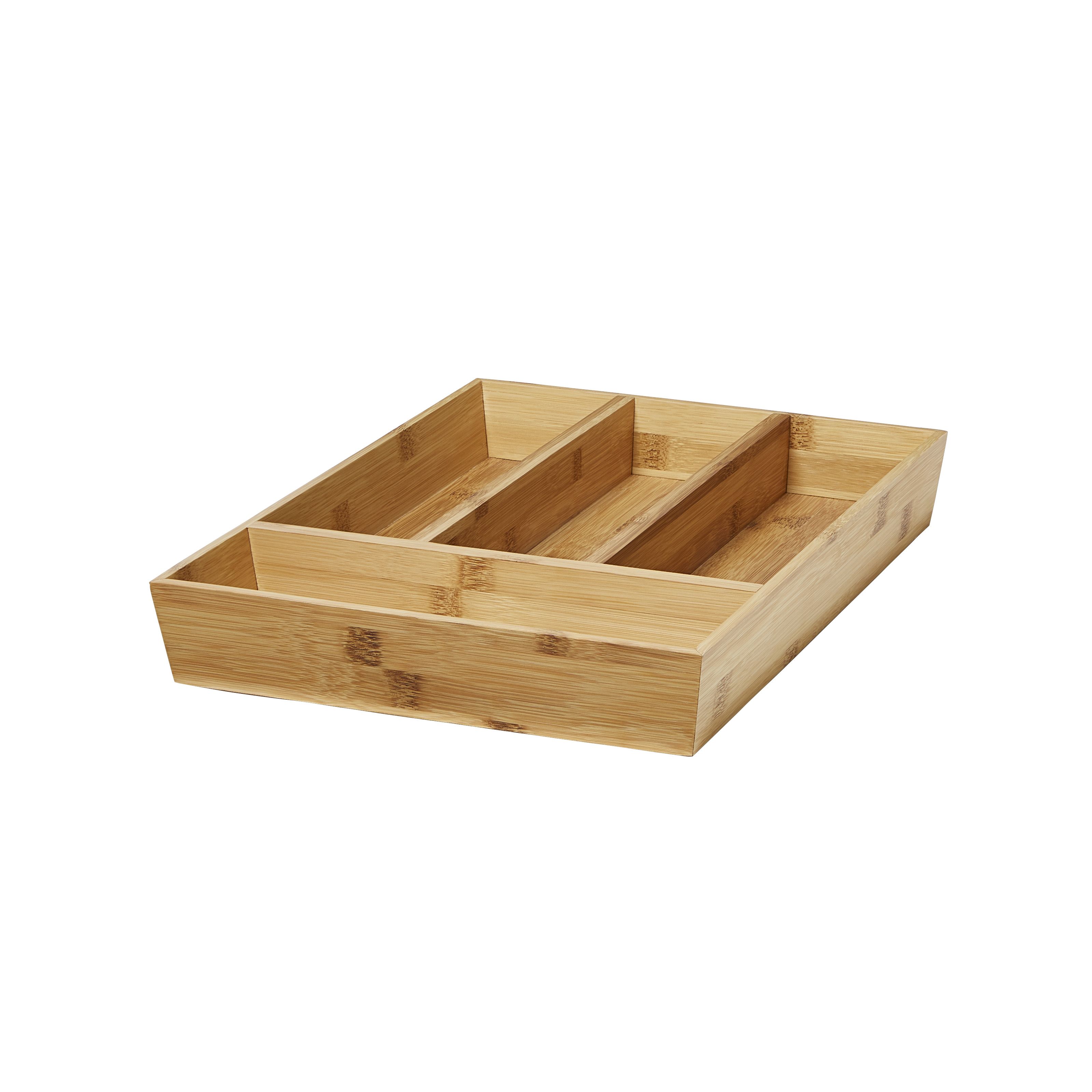 GoodHome Nitaki Bamboo & MDF Non-adjustable Cutlery tray, (H)60mm (W)314mm