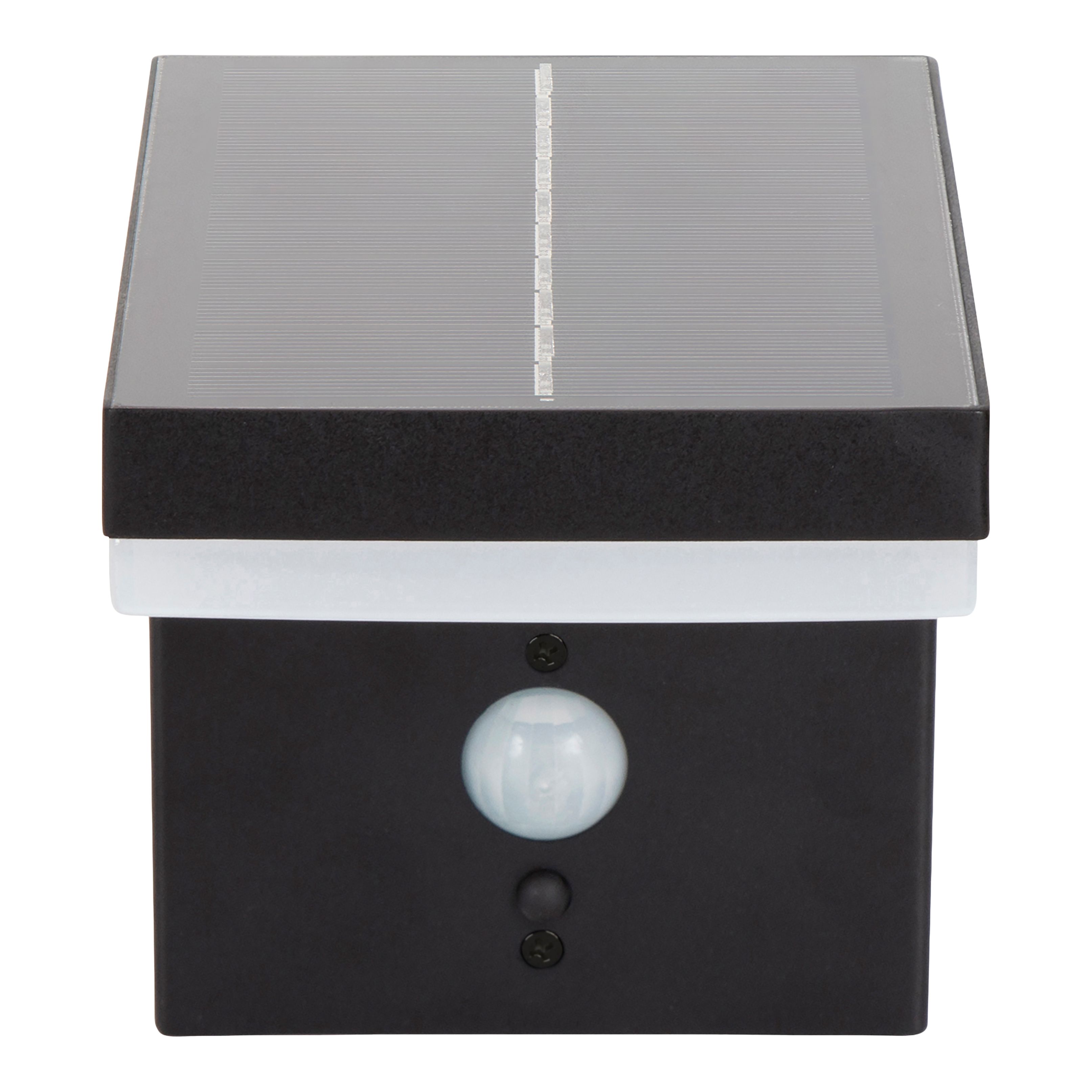 GoodHome Non-adjustable Black Solar-powered Integrated LED 6.3W PIR With motion sensor Rectangular Outdoor Wall light