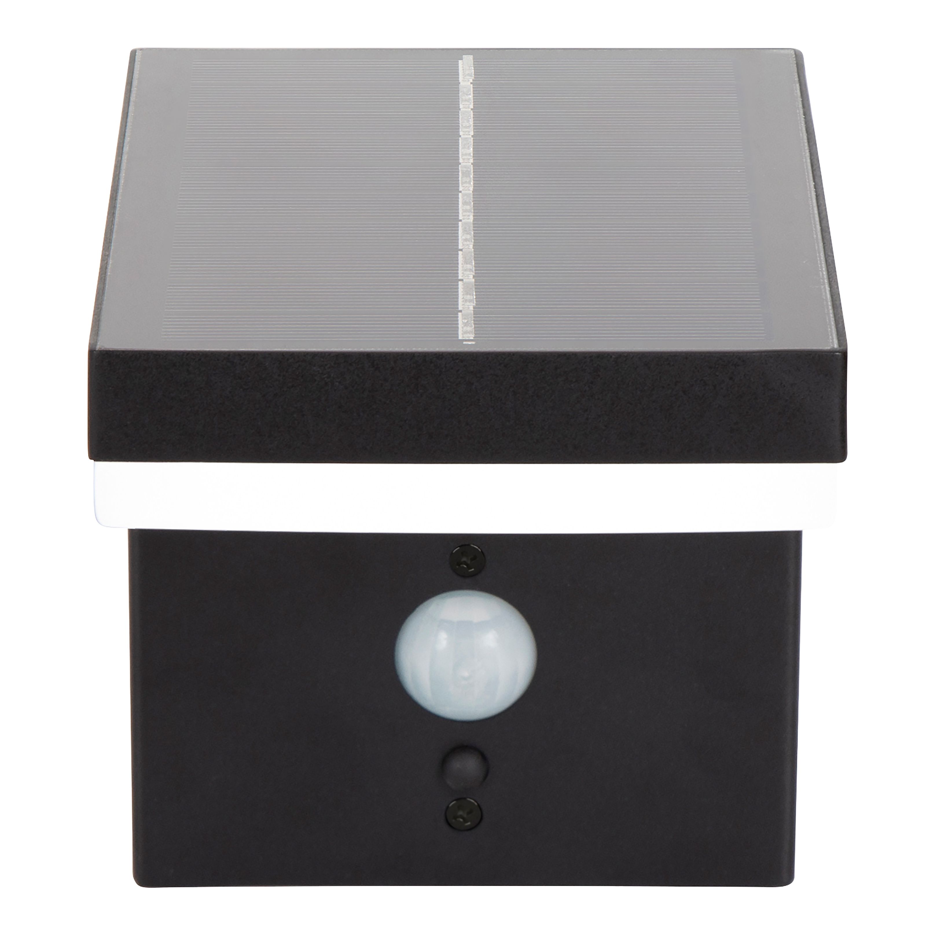 GoodHome Non-adjustable Black Solar-powered Integrated LED 6.3W PIR With motion sensor Rectangular Outdoor Wall light