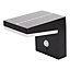 GoodHome Non-adjustable Black Solar-powered Integrated LED PIR With motion sensor Outdoor Wall light