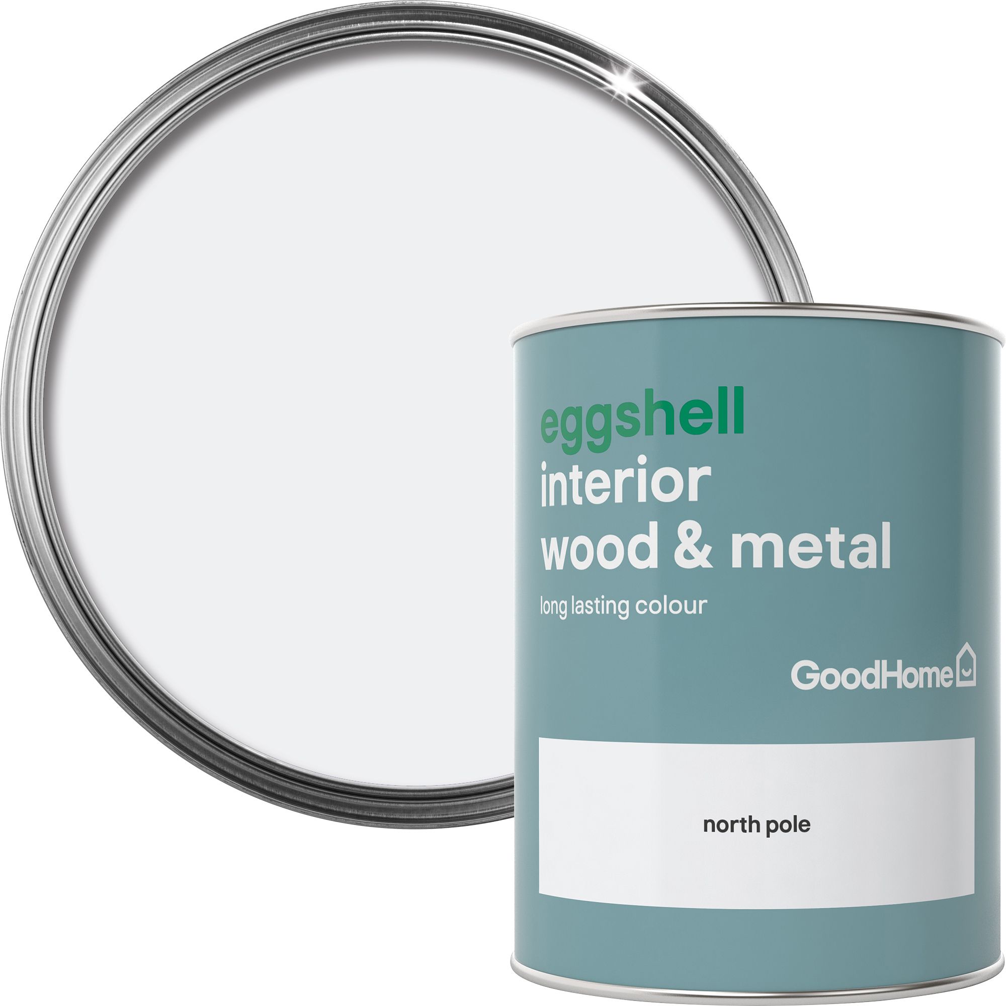 GoodHome North pole Eggshell Metal & wood paint, 750ml DIY at B&Q