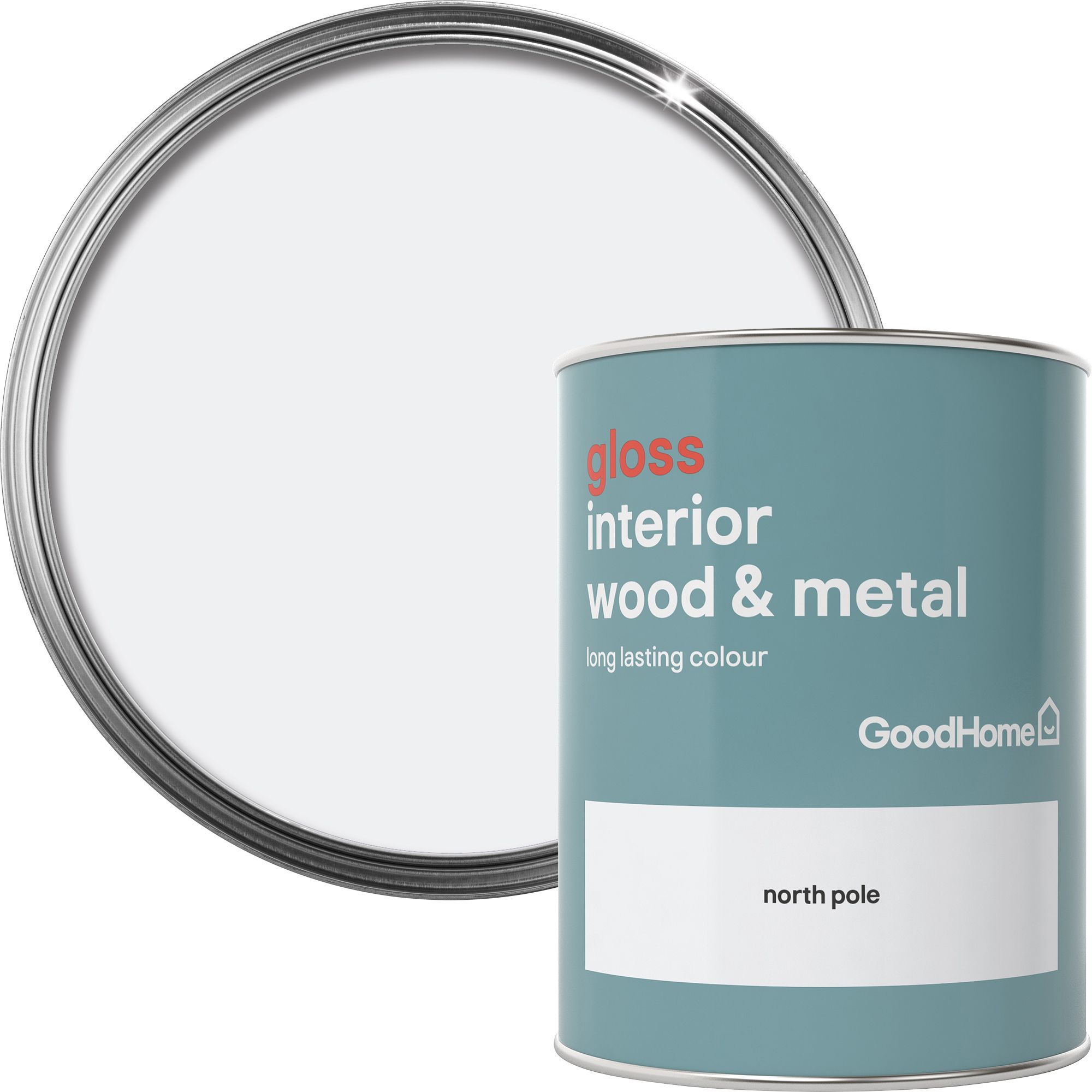 GoodHome North pole Gloss Metal & wood paint, 750ml