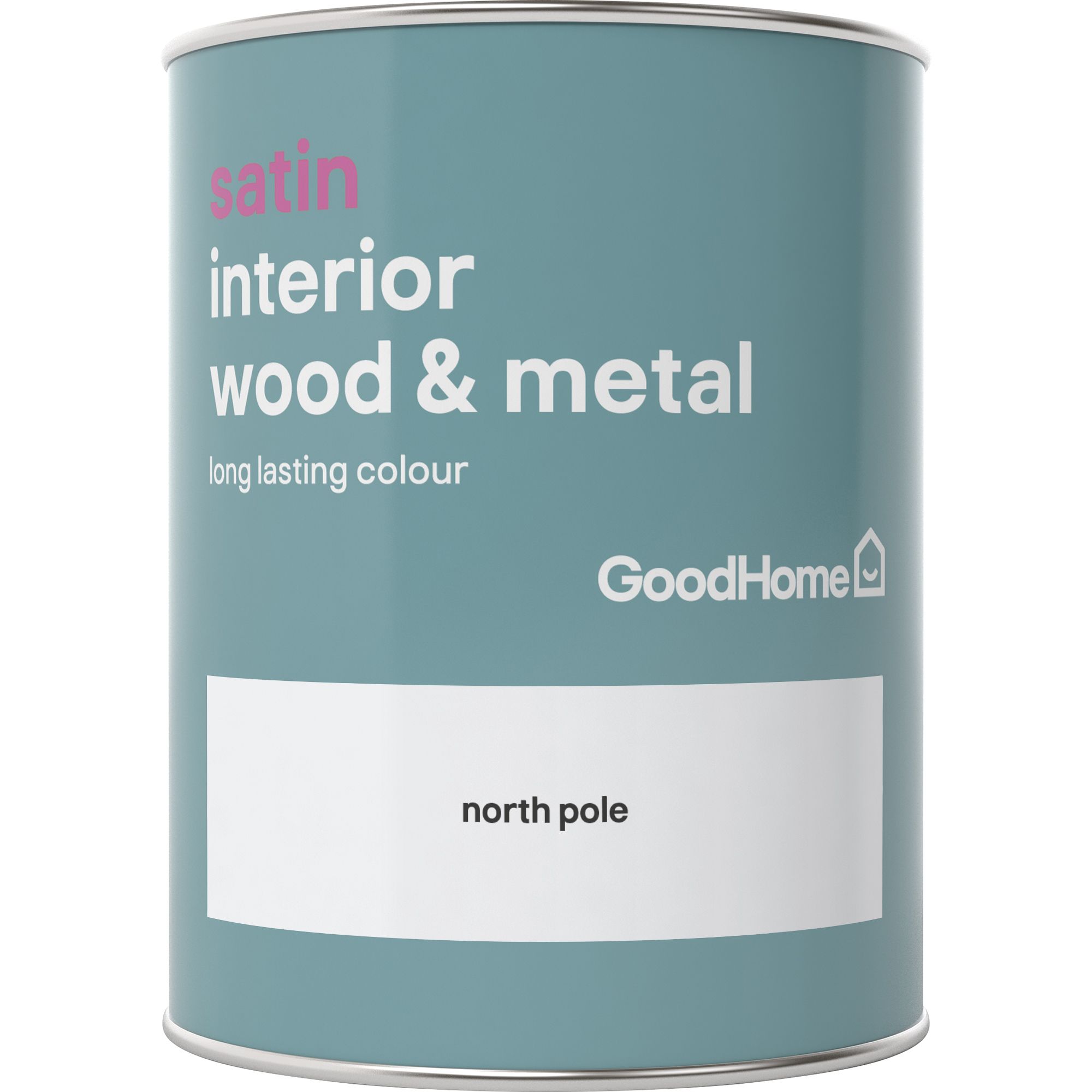GoodHome North pole Satin Metal & wood paint, 750ml