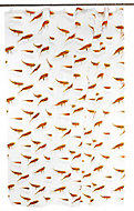 GoodHome Nosara Transparent & orange Goldfish Shower curtain (L)2000mm