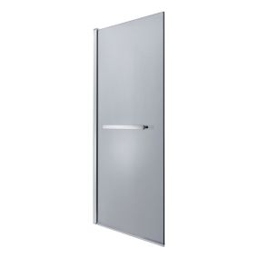 GoodHome Nubia Straight 1 panel Smoked grey glass Silver effect frame Bath screen, (W) 950mm (H) 1500mm