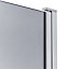 GoodHome Nubia Straight 1 panel Smoked grey Silver effect frame Bath screen, (H)150cm (W)950mm