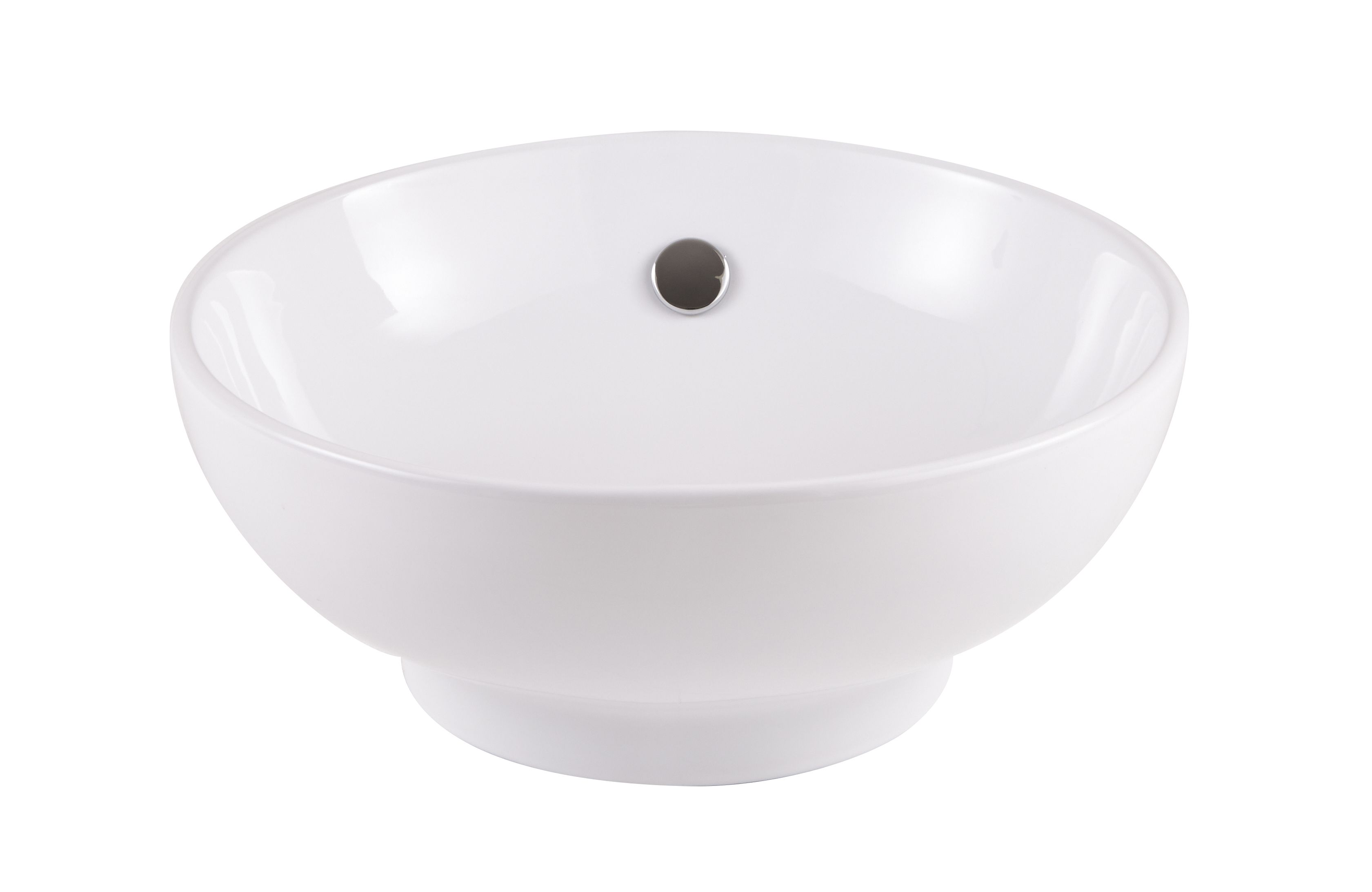 GoodHome Nura Gloss White Round Counter top Basin (W)40cm
