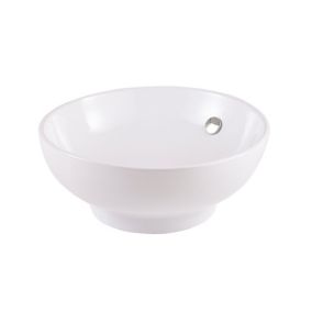 GoodHome Nura White Round Counter-mounted Counter top Basin