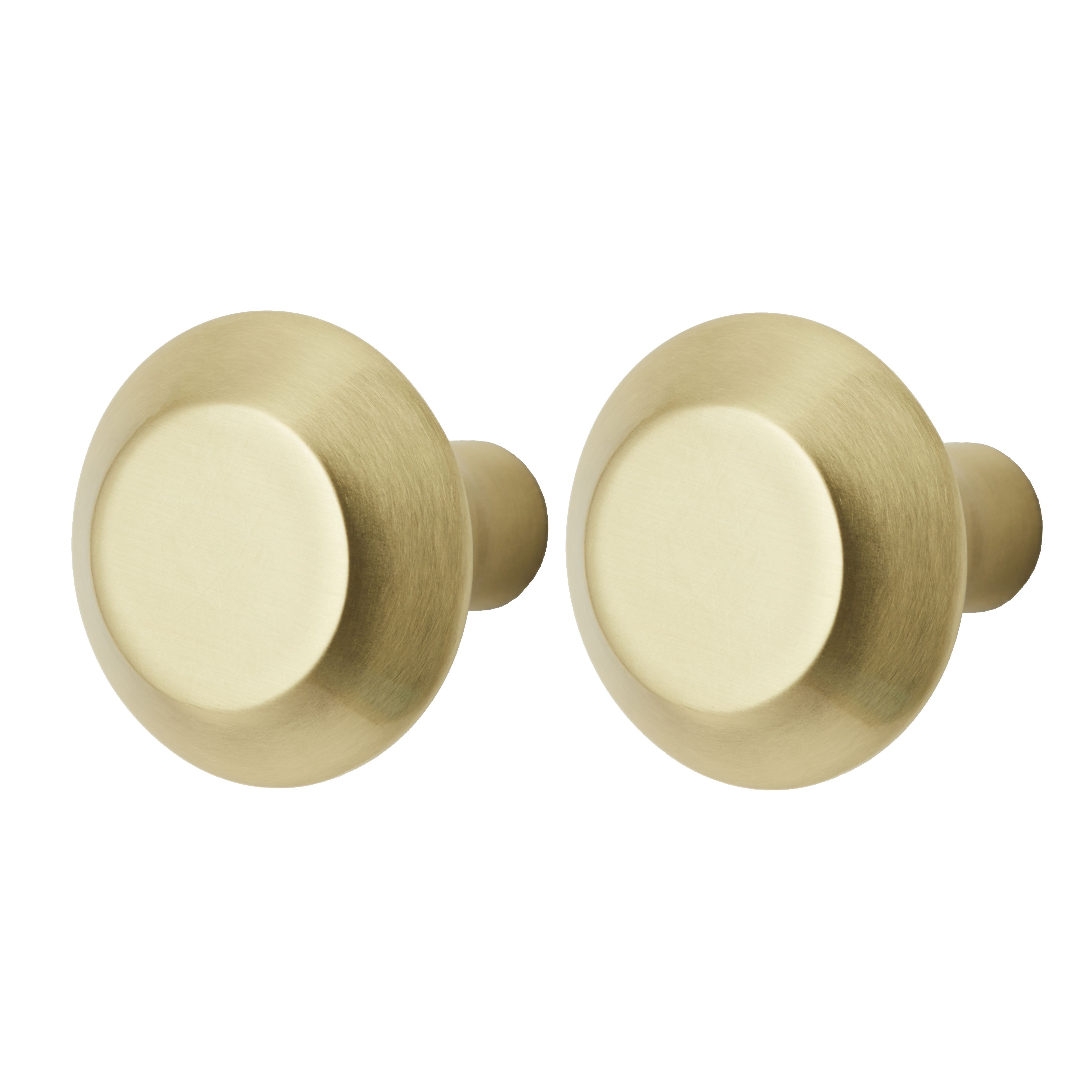 GoodHome Nutmeg Brass effect Kitchen Round Pull Handle (L)3.2cm