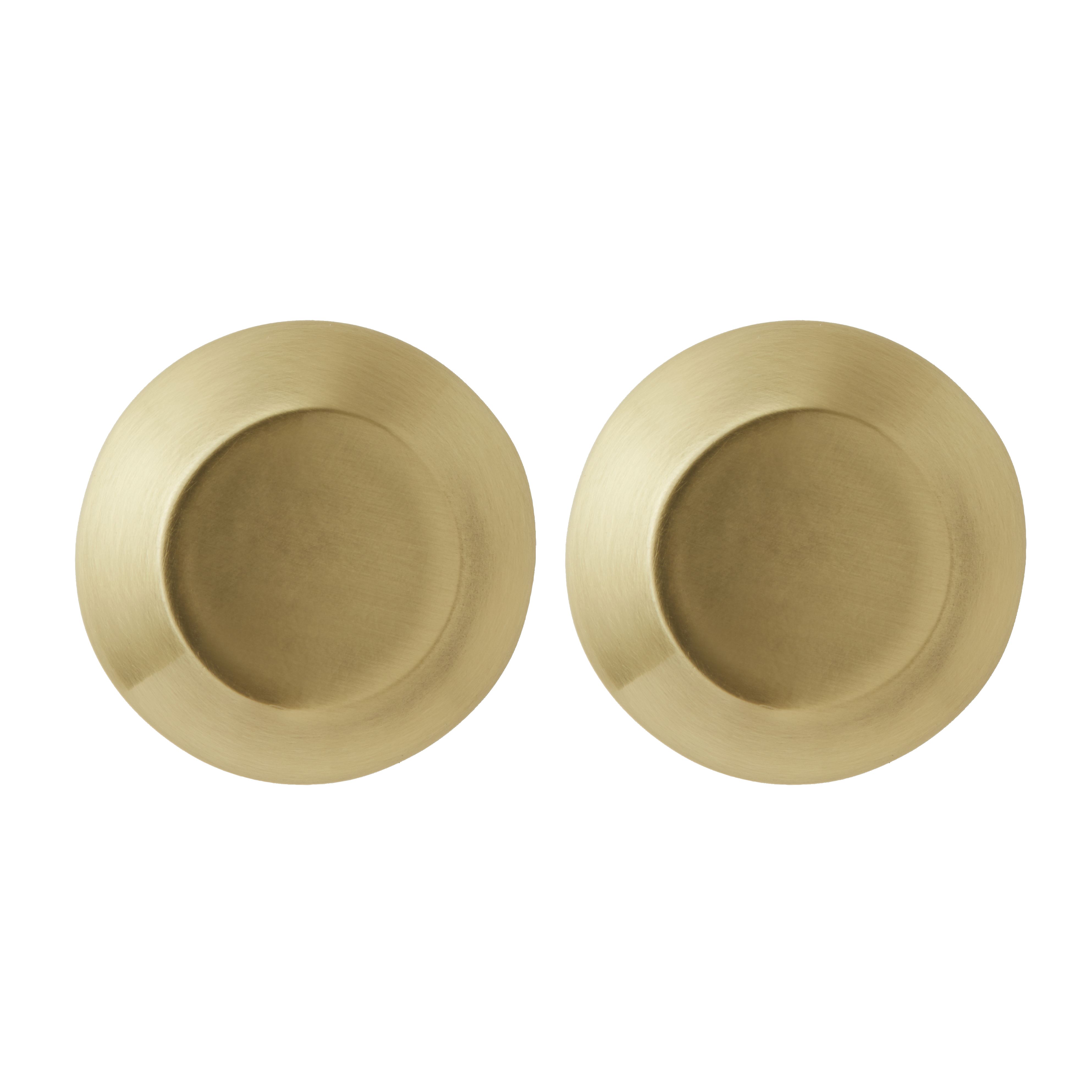 GoodHome Nutmeg Brass effect Kitchen Cabinet Round Pull Handle (L)3.2cm, Pack of 2