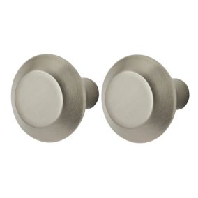 GoodHome Nutmeg Nickel effect Kitchen cabinets Handle (L)3.2cm, Pack of 2