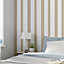 GoodHome Nypa Beige & white Striped Fabric effect Textured Wallpaper Sample