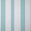 GoodHome Nypa Blue & white Striped Fabric effect Textured Wallpaper Sample