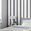GoodHome Nypa Grey & white Fabric effect Striped Textured Wallpaper Sample