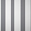 GoodHome Nypa Grey & white Striped Fabric effect Textured Wallpaper Sample