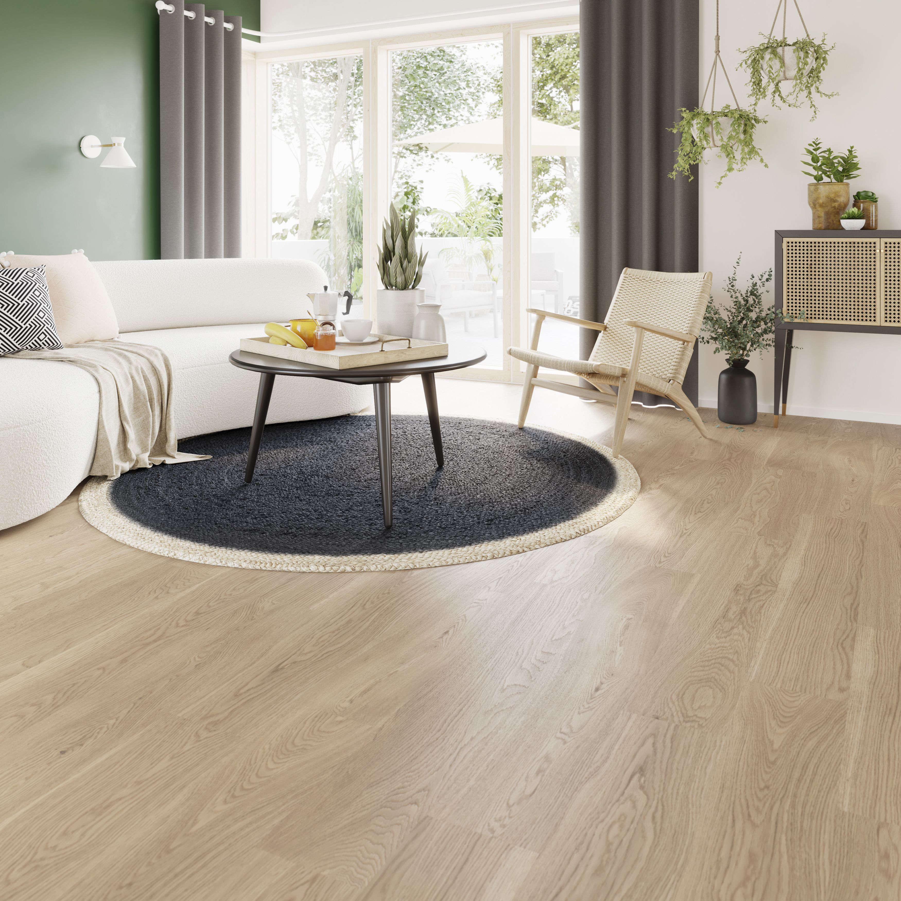 GoodHome Oak Textured Oak Engineered Real wood top layer flooring Sample